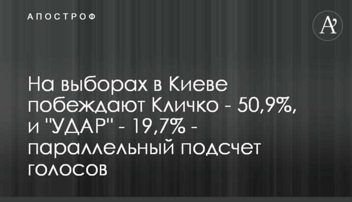 На виборах в Києві перемагають Кличко - 50,9% та 