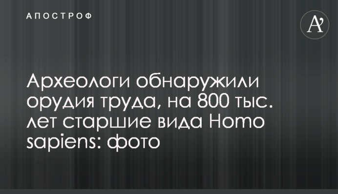 Археологи виявили знаряддя праці, на 800 тис. років старші за вид Homo sapiens: фото