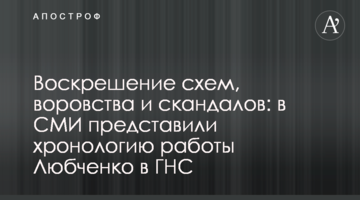 Воскрешение схем, воровства и скандалов: в СМИ представили хронологию работы Любченко в ГНС