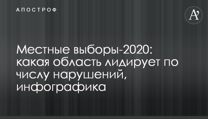 Местные выборы-2020: какая область лидирует по числу нарушений, инфографика