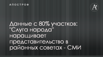 Данные с 80% участков: "Слуга народа" наращивает представительство в районных советах - СМИ