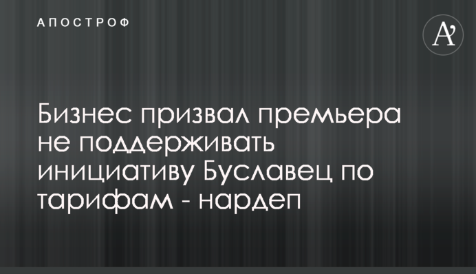 Бизнес призвал премьера не поддерживать инициативу Буславец по тарифам - нардеп