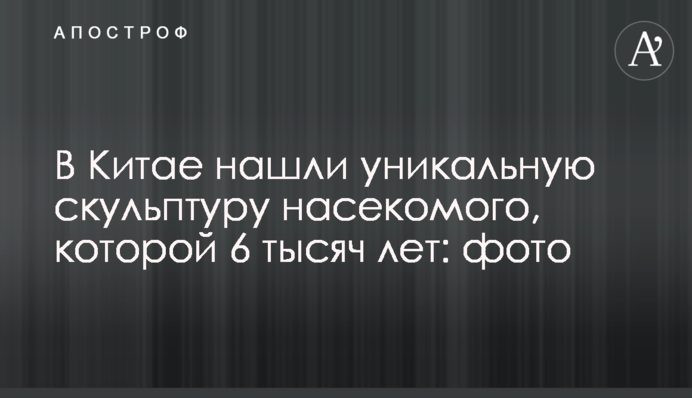 У Китаї знайшли унікальну скульптуру комахи, якій 6 тисяч років: фото