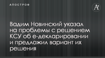 Вадим Новинський вказав на проблеми з рішенням КСУ щодо е-декларування та запропонував варіант їх вирішення