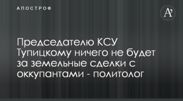 Председателю КСУ Тупицкому ничего не будет за земельные сделки с оккупантами - политолог