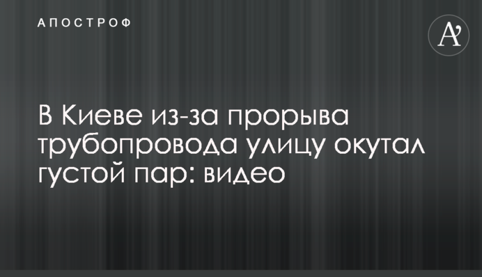 У Києві через прорив трубопроводу вулицю огорнув густий пар: відео