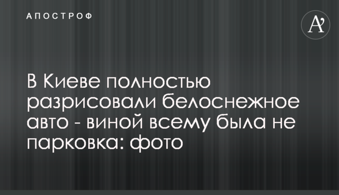 У Києві повністю розмалювали білосніжне авто - виною цього була не парковка: фото