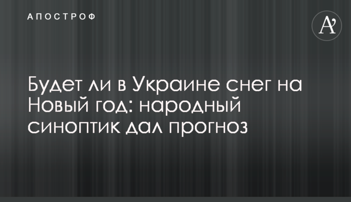 Будет ли в Украине снег на Новый год: народный синоптик дал прогноз