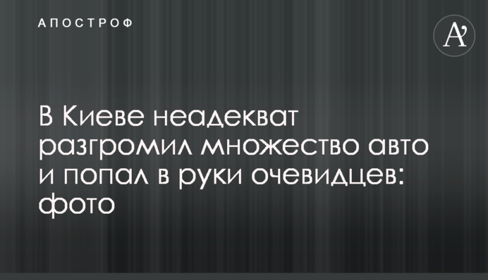 В Киеве неадекват разгромил множество авто и попал в руки очевидцев: фото