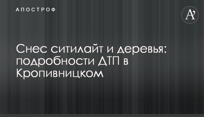 Зніс сітілайт і дерева: подробиці ДТП в Кропивницькому