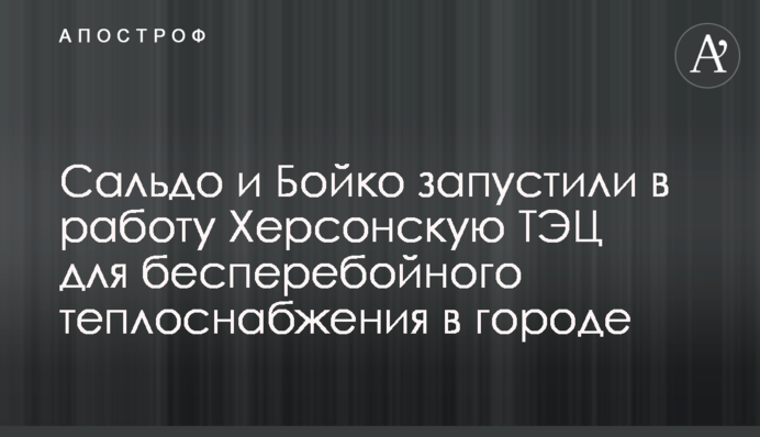 Сальдо і Бойко запустили в роботу Херсонську ТЕЦ для безперебійного теплопостачання в місті