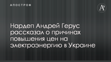 Нардеп Андрей Герус рассказал о причинах повышения цен на электроэнергию в Украине