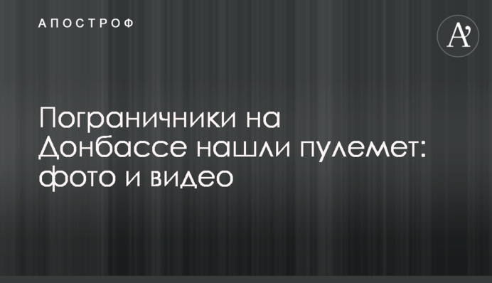 Пограничники на Донбассе нашли пулемет: фото и видео