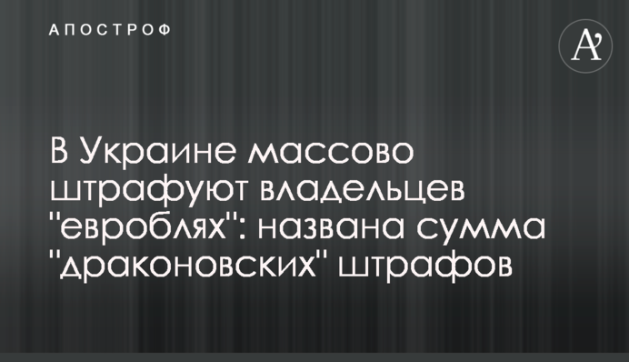 В Украине массово штрафуют владельцев 