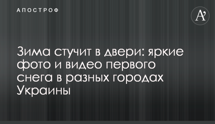 Зима стучит в двери: яркие фото и видео первого снега в разных городах Украины