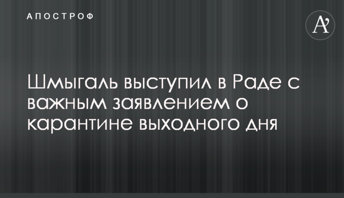 Шмигаль виступив в Раді з важливою заявою щодо карантину вихідного дня