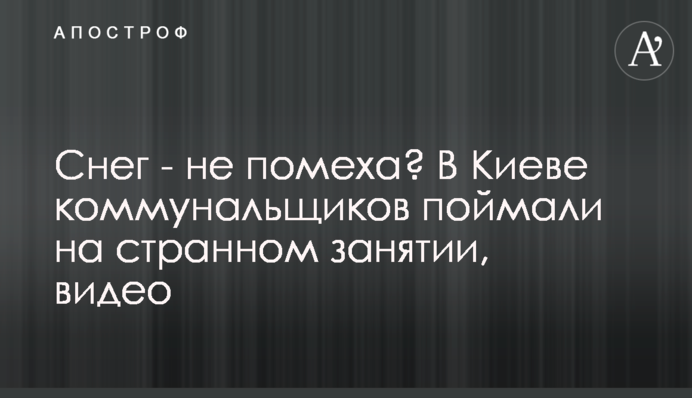 Снег - не помеха? В Киеве коммунальщиков поймали на странном занятии, видео