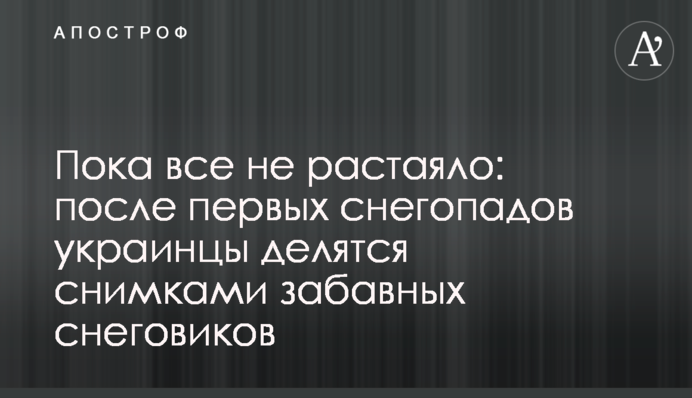 Пока все не растаяло: после первых снегопадов украинцы делятся снимками забавных снеговиков