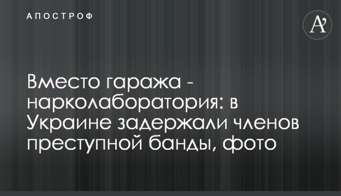Замість гаража - нарколабораторія: в Україні затримали членів злочинної банди, фото