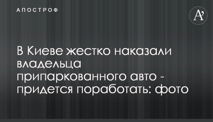 У Києві жорстко покарали власника припаркованого авто - доведеться попрацювати: фото