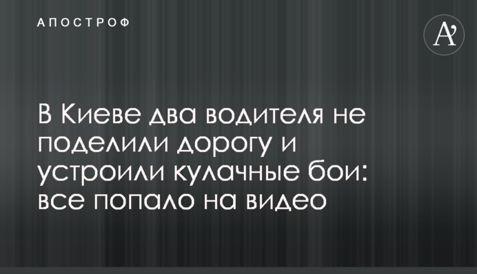 В Киеве два водителя не поделили дорогу и устроили кулачные бои: все попало на видео