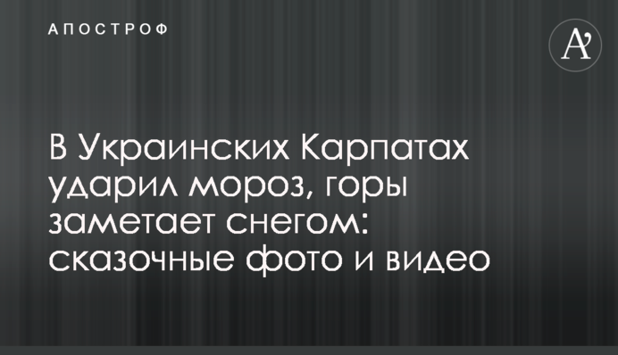 В Украинских Карпатах ударил мороз, горы заметает снегом: сказочные фото и видео