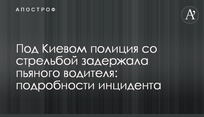 Под Киевом полиция со стрельбой задержала пьяного водителя: подробности инцидента