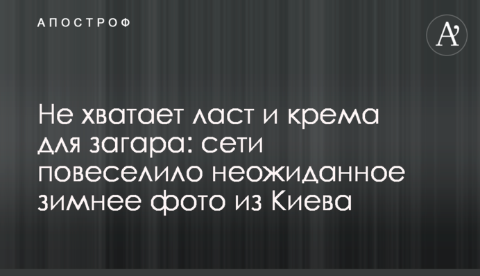 ​Бракує ласт і крему для засмаги: мережі повеселило несподіване зимове фото з Києва
