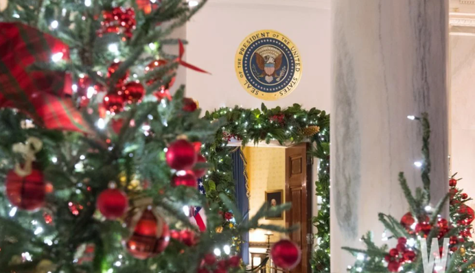Как в США украсили к Рождеству резиденцию президента: впечатляющие фото