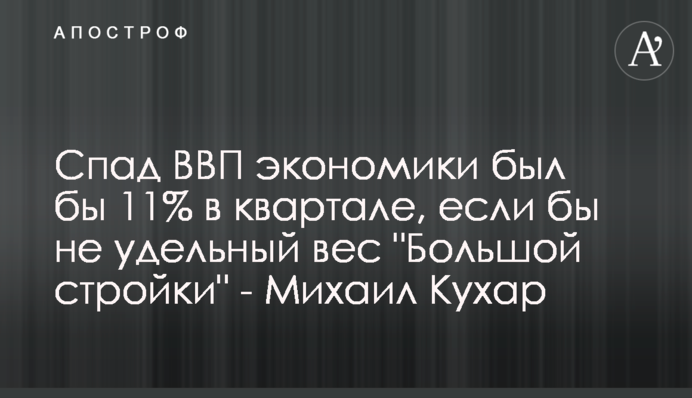 Спад ВВП економіки був би 11% в кварталі, якби не питома вага 