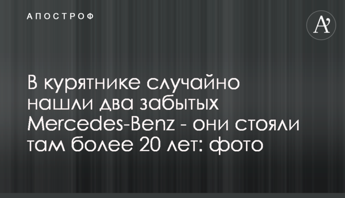 В курятнике случайно нашли два забытых Mercedes-Benz - они стояли там более 20 лет: фото