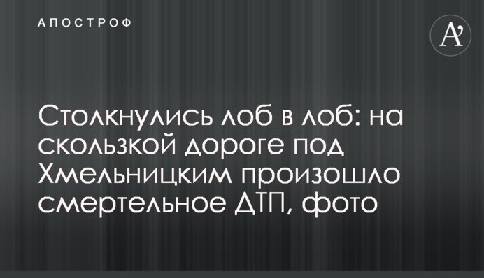 Столкнулись лоб в лоб: на скользкой дороге под Хмельницким произошло смертельное ДТП, фото