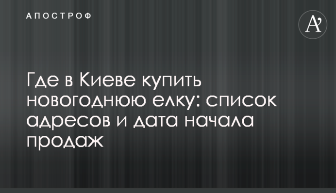 Де в Києві купити новорічну ялинку: список адрес і дата початку продажів