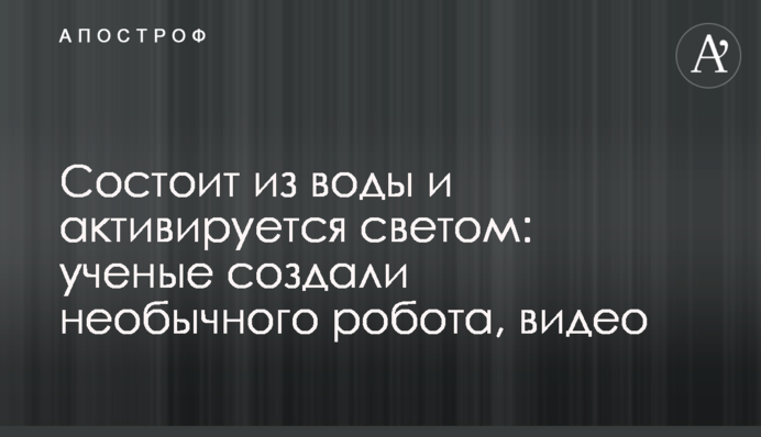 Состоит из воды и активируется светом: ученые создали необычного робота, видео