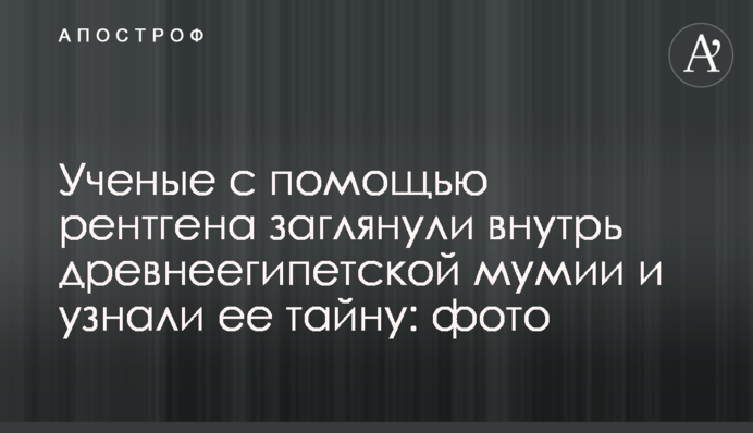 Ученые с помощью рентгена заглянули внутрь древнеегипетской мумии и узнали ее тайну: фото