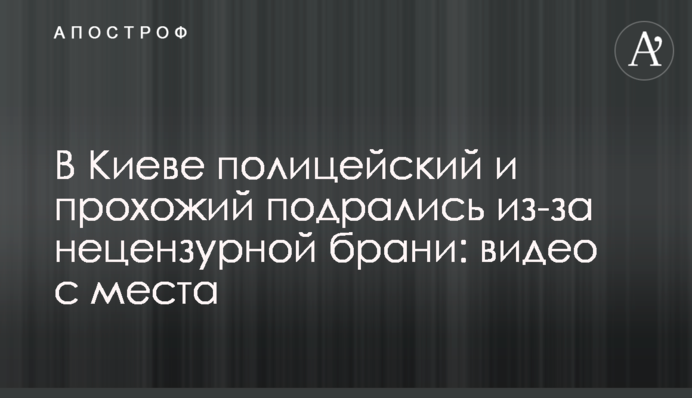 В Киеве полицейский и прохожий подрались из-за нецензурной брани: видео с места