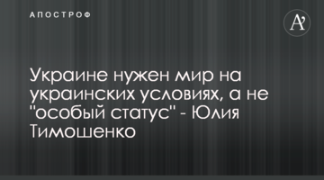 Україні потрібен мир на українських умовах, а не "особливий статус" - Юлія Тимошенко