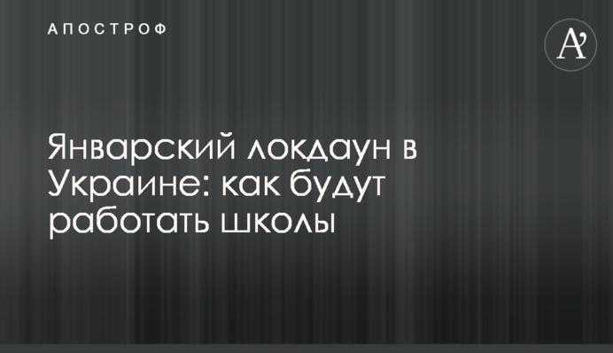 Січневий локдаун в Україні: як працюватимуть школи