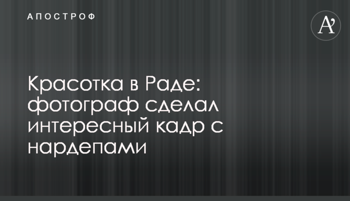 Красуня в Раді: фотограф зробив цікавий кадр з нардепами