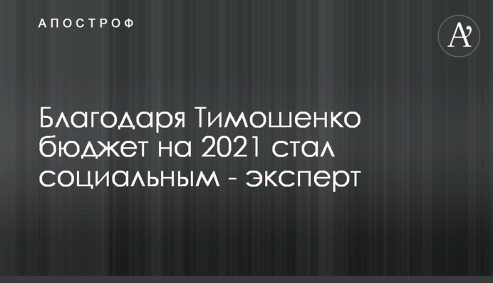 Благодаря Тимошенко бюджет на 2021 стал социальным - эксперт