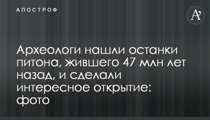 Археологи знайшли останки пітона, який жив 47 млн років тому, і зробили цікаве відкриття: фото