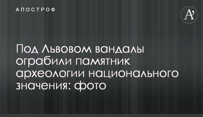 Под Львовом вандалы ограбили памятник археологии национального значения: фото