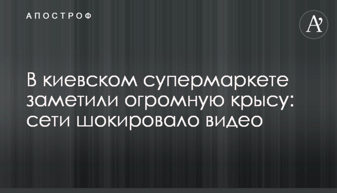 В киевском супермаркете заметили огромную крысу: сети шокировало видео