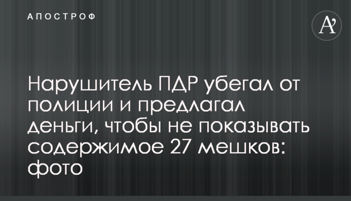 Нарушитель ПДР убегал от полиции и предлагал деньги, чтобы не показывать содержимое 27 мешков: фото