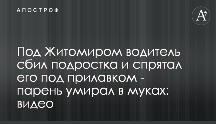 Під Житомиром водій збив підлітка і сховав його під прилавком - хлопець помирав у муках: відео