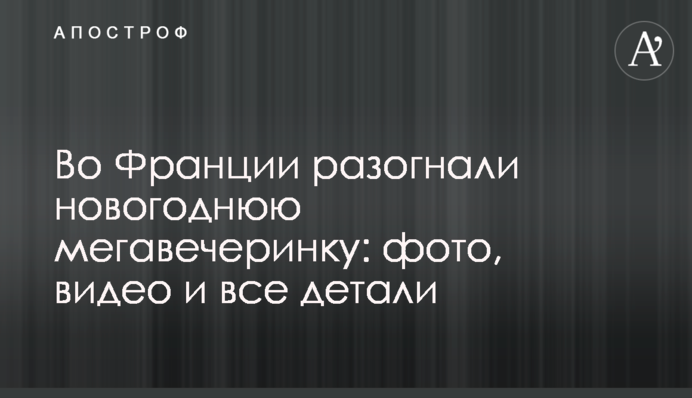 Во Франции разогнали новогоднюю мегавечеринку: фото, видео и все детали