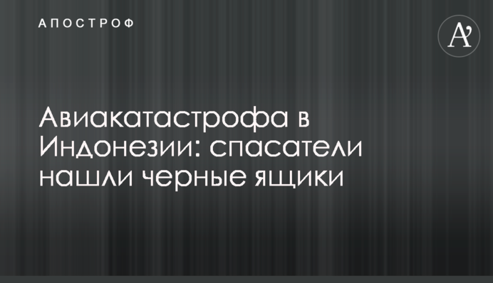 Авіакатастрофа в Індонезії: рятувальники знайшли чорні ящики