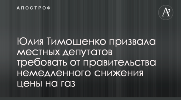 Юлия Тимошенко призвала местных депутатов требовать от правительства немедленного снижения цены на газ