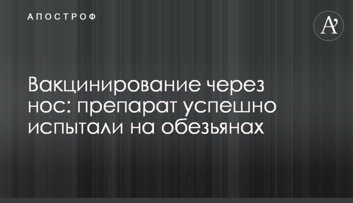 Вакцинирование через нос: препарат успешно испытали на обезьянах