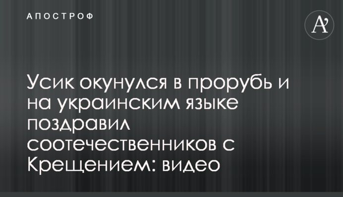 Усик окунулся в прорубь и на украинским языке поздравил соотечественников с Крещением: видео
